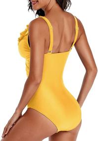 img 2 attached to 👙 Holipick Control Swimsuit: Stylish Ruffled Bathing Women's Clothing and Swimsuits with Chic Cover-Ups