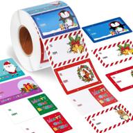 🎄 800 штук рождественских ярлыков: самоклеящиеся этикетки для украшений - 8 стилей логотип