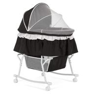 dream on me lacy portable 2-in-1 bassinet & cradle - convenient and stylish solution for your baby - black logo