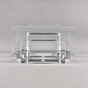 img 2 attached to 📁 COM.TOP Acrylic Letter Sorter - Clear Organizer for Paper, Mail, Envelopes - Office Supplies and Desk Accessories