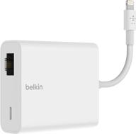 enhanced connectivity: belkin ethernet + power adapter with lightning connector (mfi-certified for ipad pos systems) (b2b165bt) логотип