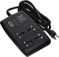 ceptics ps-4u heavy duty power strip with 4 universal outlets and 4/4.2a usb charger. compatible for 100v-240v power sockets. logo