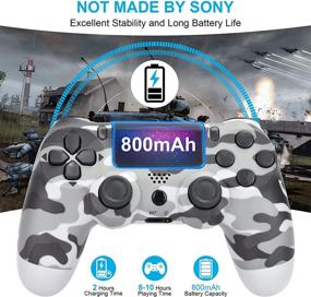 img 3 attached to 🎮 2 Pack Wireless Controller for P-4 with Cables, Rainbow Caps, Touchpad & Headset Jack