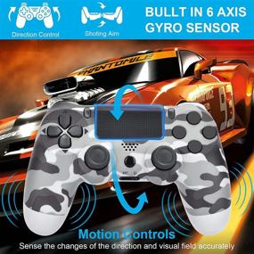 img 1 attached to 🎮 2 Pack Wireless Controller for P-4 with Cables, Rainbow Caps, Touchpad & Headset Jack