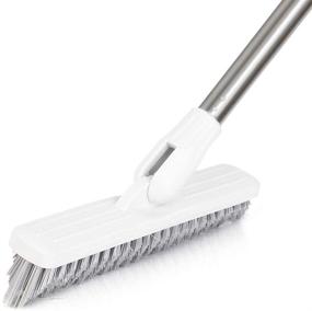 img 4 attached to 🧽 LandHope Tile Grout Brush Scrubber with Rotatable 120° Handle for Hard to Reach Areas in Bathtub & Floors - 9.06inches Wide, 35.43inches Long, Perfect Cleaning Tool for Kitchen and Indoor Surfaces