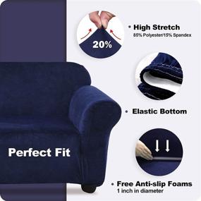 img 2 attached to Enhance Your Living Room with Argstar Velvet Armchair Slipcover: Navy Blue Chair Covers for a Luxurious Touch