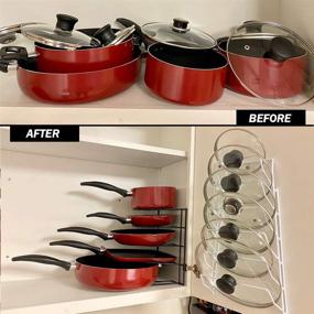 img 3 attached to 🍳 Evelots Pot Lid Storage Organizer - Cabinet Door/Wall Mounted - Holds 6 Pot/Pan Covers - No Scratch Solution