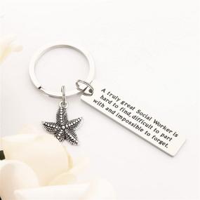 img 1 attached to 🌟 Starfish Keychains for Jewelry Enthusiasts: Keychain Workers