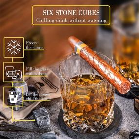 img 1 attached to 🥃 Optimal SEO: Whiskey Glasses for Christmas with Cigar Holder - A Gift Set including Smoke Cutter, Whiskey Stones, and Wooden Box - Perfect for Men, Dad, Husband, Birthday, Wedding, and Valentines