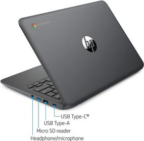 img 3 attached to HP Chromebook, ноутбук с 11,6-дюймовым экраном HD 1366 х 768 WLED, Intel Celeron N3350 до 2,4 ГГц, 4 ГБ ОЗУ, 32 ГБ eMMC, WiFi, Bluetooth, веб-камера, считыватель мультимедийных устройств, USB-C, ОС Chrome + карта памяти ABYS на 256 ГБ MicroSD.