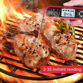 img 3 attached to Dual Probe Meat Thermometer for Grilling - Instant Read Food Thermometer with Alarm, Backlight, Calibration - Perfect for BBQ, Grill, Smoker, Candy, Water, Oil, Milk