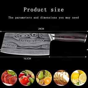 img 2 attached to 🔪 7 Inch German High Carbon Stainless Steel Meat Cleaver Knife - Multipurpose Chef Knife for Home and Kitchen with Ergonomic Handle