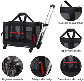 img 2 attached to 🐾 ELEGX 33 Pounds Pet Rolling Carrier: Detachable Wheels, Spacious & Collapsible for Travel and Vet Appointments