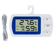🐍 reptile thermometer hygrometer - temperature alarm, lcd digital aquarium thermometer with probe - monitor temperature & humidity in reptile terrarium logo