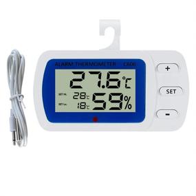 img 4 attached to 🐍 Reptile Thermometer Hygrometer - Temperature Alarm, LCD Digital Aquarium Thermometer with Probe - Monitor Temperature & Humidity in Reptile Terrarium