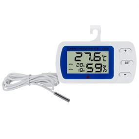 img 3 attached to 🐍 Reptile Thermometer Hygrometer - Temperature Alarm, LCD Digital Aquarium Thermometer with Probe - Monitor Temperature & Humidity in Reptile Terrarium