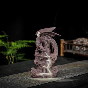 img 3 attached to 🐉 Dragon Incense Backflow Burner: Ceramic Cone Holder for Aromatherapy, Ornament, Party Decor, and Home Fragrance