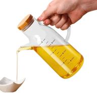 🍶 northome 18oz glass oil dispenser bottle set - lead-free with stainless steel lid and bamboo lid - versatile kitchen cooking container for olive oil and vinegar - 1 piece logo