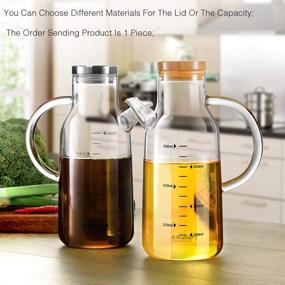 img 3 attached to 🍶 NORTHOME 18oz Glass Oil Dispenser Bottle Set - Lead-Free with Stainless Steel Lid and Bamboo Lid - Versatile Kitchen Cooking Container for Olive Oil and Vinegar - 1 Piece