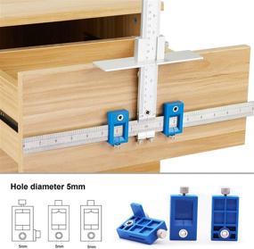 img 2 attached to 🔧 YIZRIO Cabinet Hardware Jig: Fast & Accurate Knob Pull Drilling Templates for Handles & Knobs - Improve inch Scale with Drawer Guide Jig on Doors & Drawer Fronts