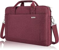 voova laptop bag 15.6 15 14 inch briefcase: waterproof messenger bag for business travel with tablet sleeve - red logo