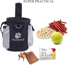 img 3 attached to AMZNOVA Dog Treat Bag: Versatile and Portable Puppy Treat Pouch with Adjustable Waistband, Poop Bag Dispenser. Available in 2 Sizes, Ideal for Dog Training, Walking, and Hiking Activities