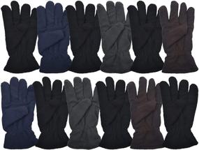 img 3 attached to 🧤 Stay Warm in Style with Unisex Assorted Winter Fleece Gloves