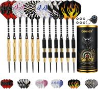 gonex steel tip darts set – professional metal darts game for family indoor party/gym, aluminum shaft, dart flights, sharpener, gift case – 12pack, 18 grams and 22 grams логотип