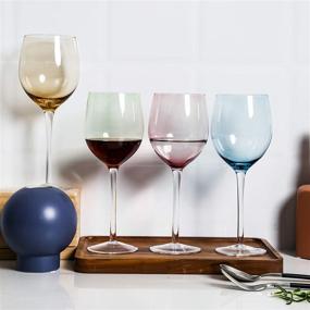 img 1 attached to 🍷 DIKO Set of 4 Colored Red Wine Glasses - 15.7oz, Hand Blown Stemmed Glass for Red and White Wine