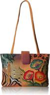 🦋 anna anuschka butterfly paradise leather tote for women: handbags & wallets logo