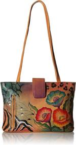 img 4 attached to 🦋 Anna Anuschka Butterfly Paradise Leather Tote for Women: Handbags & Wallets