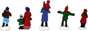 img 3 attached to 🎅 5 Piece Christmas Village Figurines Decoration Set - Ideal Additon to Indoor Christmas Decor & Snow Village Displays (Family Christmas Set)
