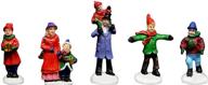 🎅 5 piece christmas village figurines decoration set - ideal additon to indoor christmas decor & snow village displays (family christmas set) logo