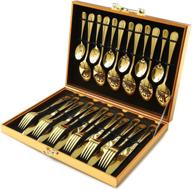 🍽️ 24-piece gold stainless steel flatware set by ogori - service for 6 logo