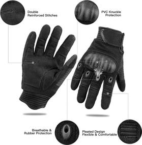 img 2 attached to 🧤 Tactical Full Finger Touchscreen Gloves - Ideal for Motorcycle, Military Training, Army Shooting, and Outdoor Activities