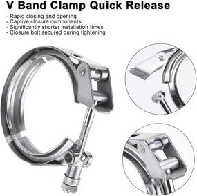img 1 attached to 🔩 EVIL ENERGY 3.5 Inch Stainless Steel V Band Clamp: Quick Release, Male-Female Flange for Exhaust System