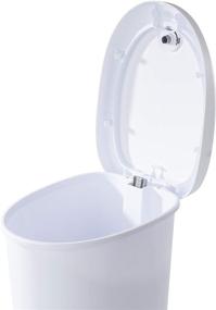 img 1 attached to 🗑️ Sterilite 10738002 12.6 Gallon Locking Step On Wastebasket - White Lid & Base with Titanium Pedal & Lock - 2-Pack