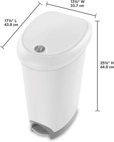 img 2 attached to 🗑️ Sterilite 10738002 12.6 Gallon Locking Step On Wastebasket - White Lid & Base with Titanium Pedal & Lock - 2-Pack