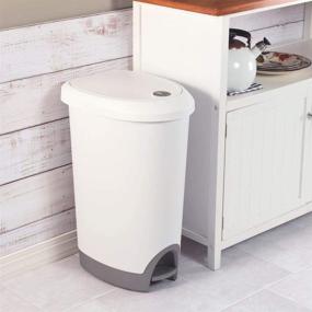 img 4 attached to 🗑️ Sterilite 10738002 12.6 Gallon Locking Step On Wastebasket - White Lid & Base with Titanium Pedal & Lock - 2-Pack