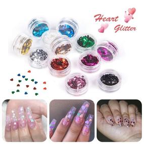 img 1 attached to 💅 Transform Your Nails: FITDON Laser Butterfly Star Heart Nail Glitter Sequins and Nail Foil Chips Set - 36 Boxes of 3D Art Flakes Plus 4 Boxes of Colorful Confetti Stickers! DIY Decals for Stunning Nail Decoration