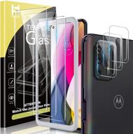 пленка из закаленного стекла hatoshi для экрана + защита камеры 6 pack для motorola moto g stylus 2021 / moto g9 plus - 5-кратный военный уровень защиты от ударов и кристальная чистота (не подходит для moto g stylus 2020) логотип