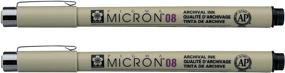 img 4 attached to 🖋️ Sakura Pigma Micron Size 08 .50mm Black: Unleash Precise and Fine Lines!