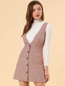 img 3 attached to Stylish Allegra Valentines Houndstooth Overalls: Women's Jumpsuits, Rompers & More!