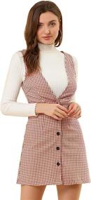 img 4 attached to Stylish Allegra Valentines Houndstooth Overalls: Women's Jumpsuits, Rompers & More!