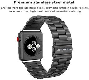 img 3 attached to Браслет из нержавеющей стали для Apple Watch Series 7/6/5/4/3/2/1 - совместим с Либра Гемини - замена для Apple Watch 45 мм 41 мм 42 мм 44 мм 38 мм 40 мм.