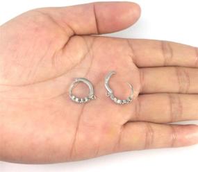 img 1 attached to 💎 925 Sterling Silver Round Leverback Earring Hooks - Pack of 20, Dangle 5 Created Diamonds - Perfect for DIY Earrings Making - SS484