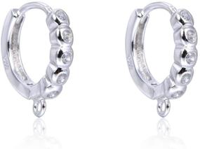 img 4 attached to 💎 925 Sterling Silver Round Leverback Earring Hooks - Pack of 20, Dangle 5 Created Diamonds - Perfect for DIY Earrings Making - SS484