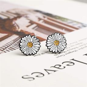 img 1 attached to Daisy Stud Earring: Exquisite Blossom Jewelry for Women & Girls