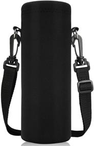 img 4 attached to 🥤 Water Bottle Carrier Bag Case - Insulated Neoprene Holder Pouch Cover 750ML 1000ML with Adjustable Shoulder Strap, for Stainless Steel, Glass, Plastic Bottles, Sport Energy Drinks - ToLuLu