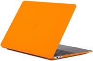 se7enline macbook air 13 inch case 2021/2020/2019/2018 - frosted hard shell protective cover for mac air 13-inch with retina touch id - a1932/a2337/a2179 - orange logo